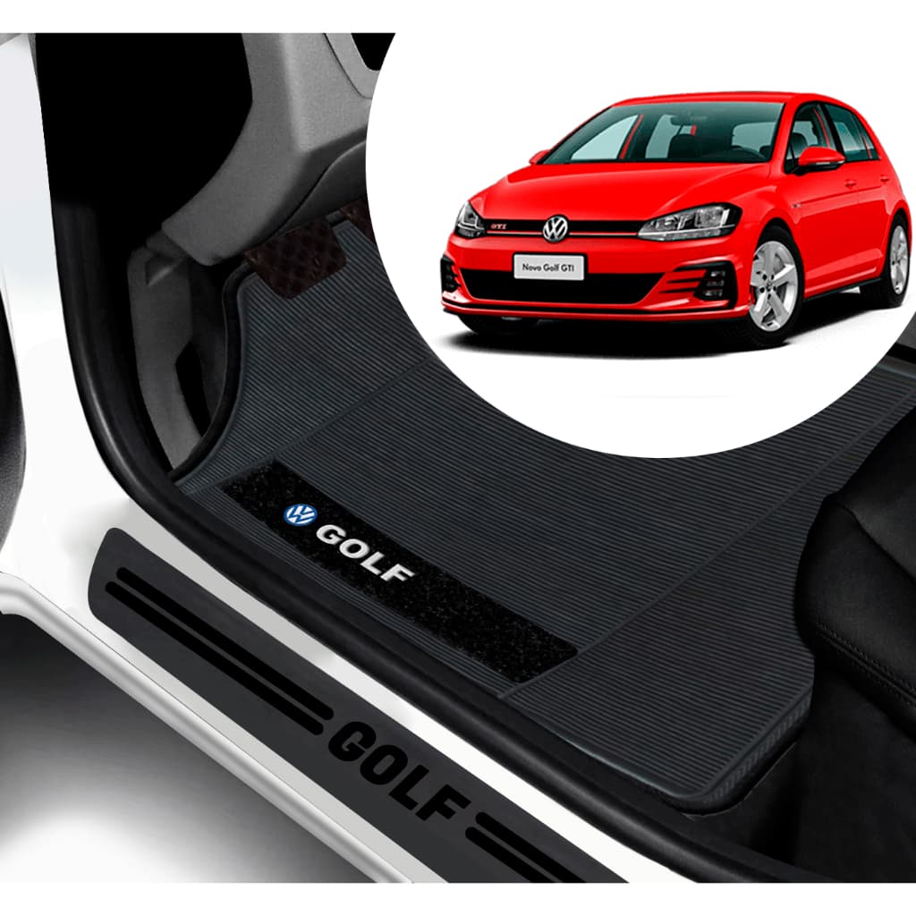 Kit Tapete E Soleira De Porta UNIVERSAL Vw Golf Personalizado PARA CARRO AUTOMOTIVO