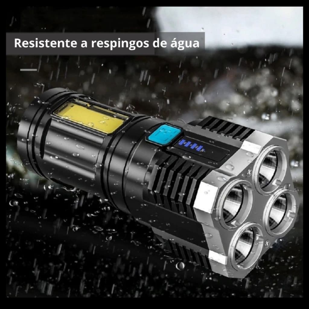 Lanterna Led Tática Recarregável Inteligente usb Holofote Acampamento Pesca Noturna