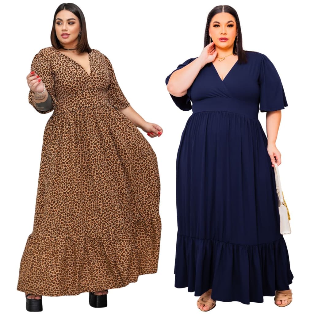 Vestido Longo Ciganinha Plus Size Soltinho Modelador Moda Evangélica Confortável Discreto
