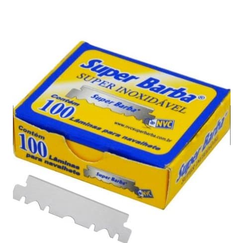 Lâmina Inox Barbear 1/2 Super Barba 1 Caixa 100 Peças