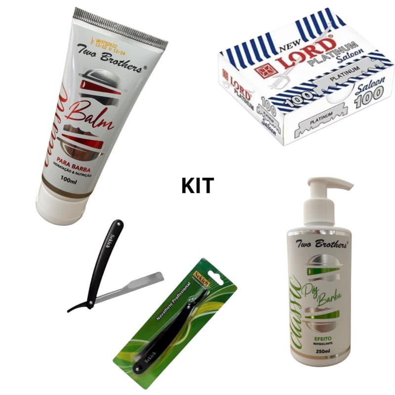 Navalhete Sekich + Lâmina Lord + Balm Hidratante + Pós Barba