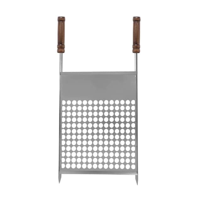Grelha Moeda Bandeja Profissional Inox Luxo para Churrasqueira 50X40 cm - Grilazer