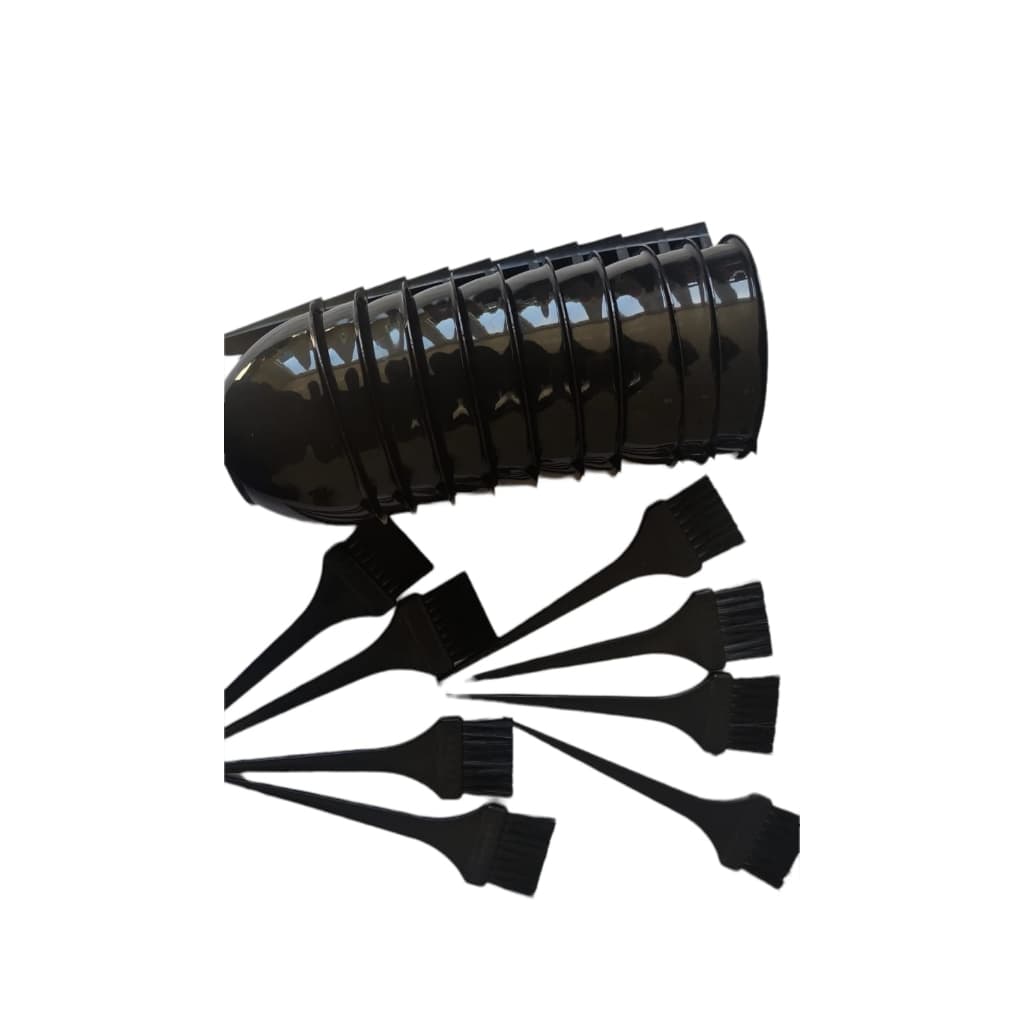 Kit De Pintura para Cabelereiro e Barbeiro 10 Cumbuca + 10 Pincel + 10 espátula