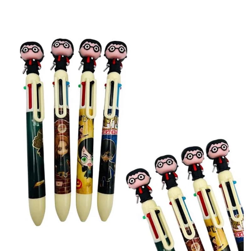 Caneta Harry Potter Kawaii 6 Cores - Papelaria Fofa Hogwarts