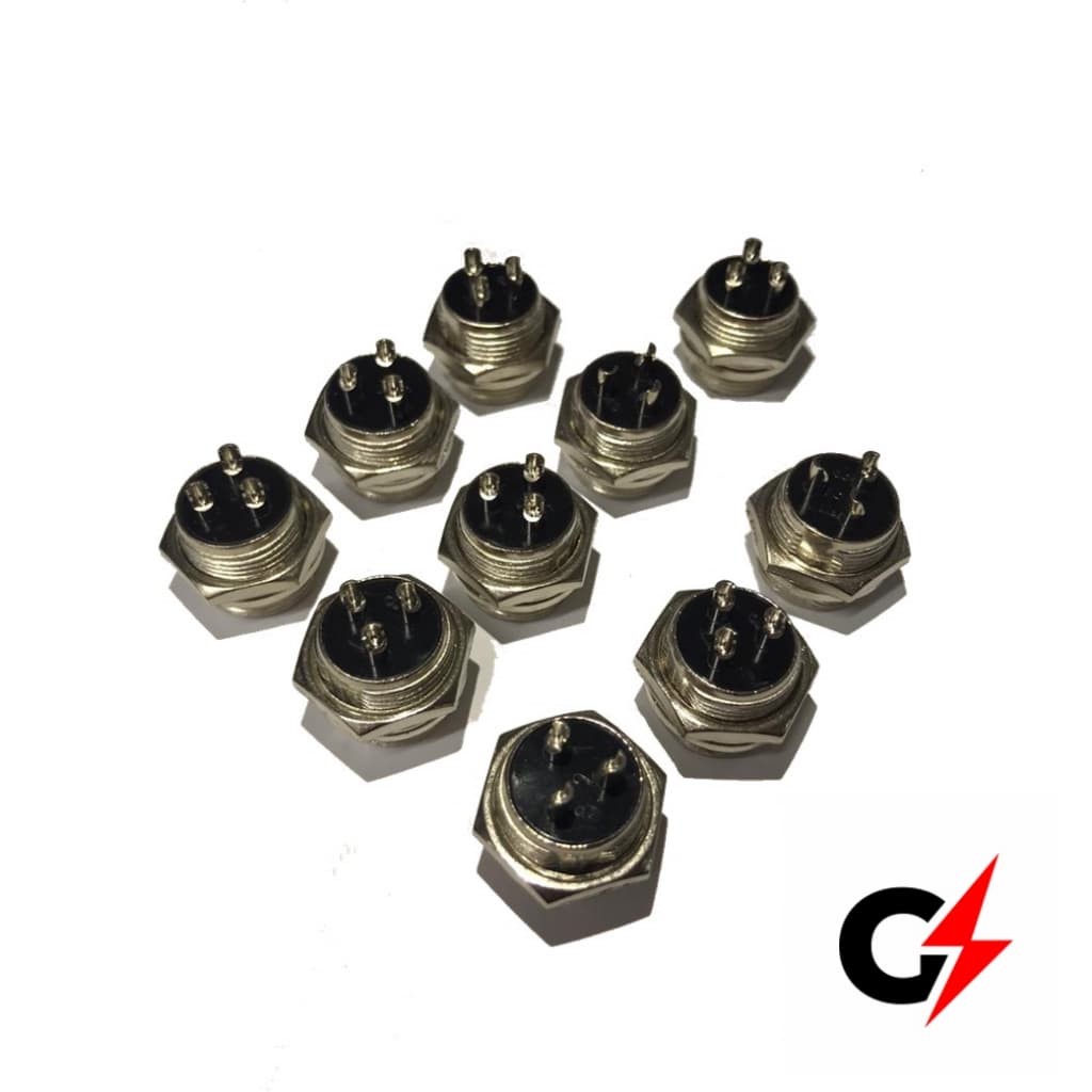 Conector: Macho/mike Para Painel 3 Vias