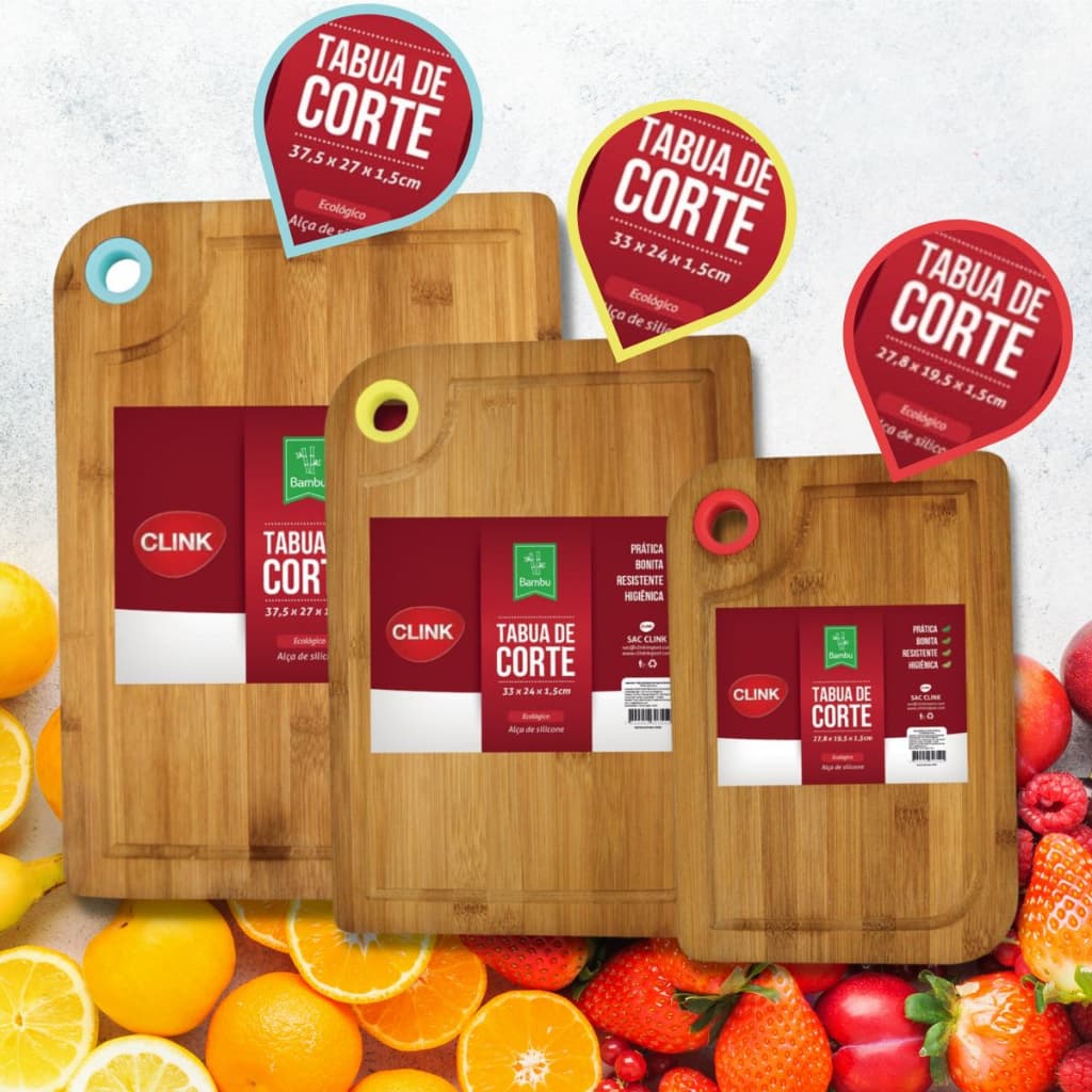 Tábua De Corte Em Bambu Cozinha Aves Legumes Carnes Churrasco Gourmet Com Pegador De Silicone Madeira