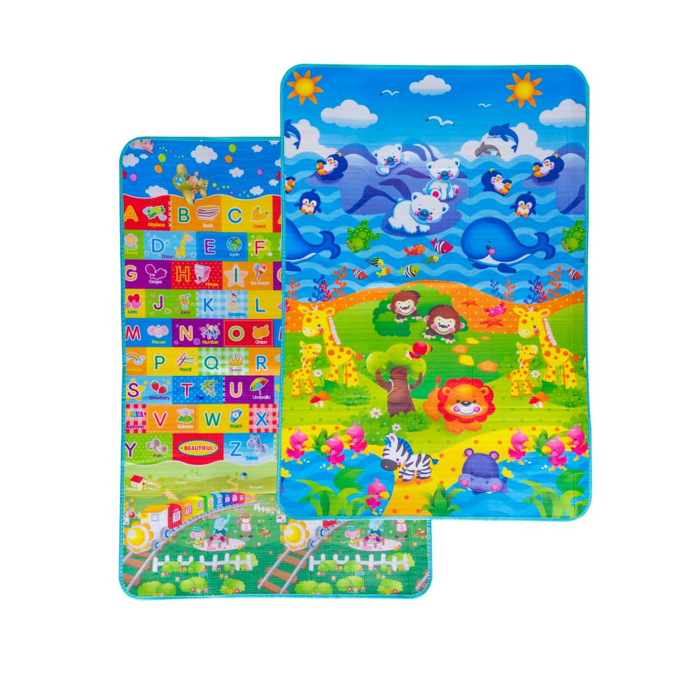 Tapete Infantil de Atividades para Bebê Abcd Leão Dupla Face Portátil 120x180cm Ibimboo