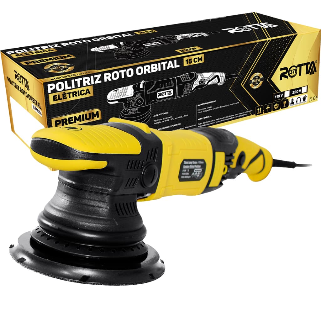 Politriz Roto Orbital Premium Automotiva Elétrica 15mm 1100w  Rotta 376