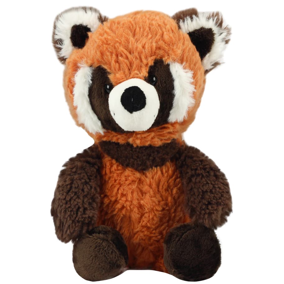 Panda Vermelho Pelúcia 25cm Sentado Bichinho Macio Antialérgico Decoração Quarto Bebê Presente BBR Toys