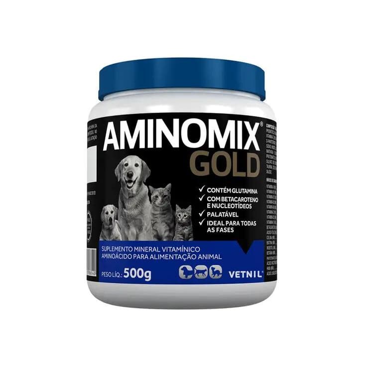 Aminomix Gold Suplemento Vitamínico Para Cães E Gatos 500g
