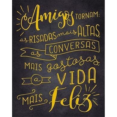 Placa Decorativa Amigos Tornam as Risadas Mais Altas 20x30