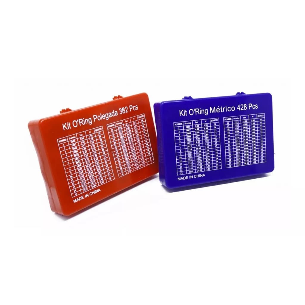 Kit de aneis oring De Vedação Anel Borracha Milimetro 2 Caixas 428 e 382 Pçs metrico + polegada
