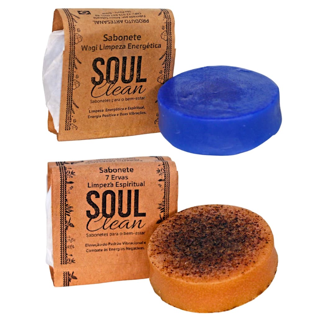 Kit Sabonete 1 Wagi Africano Anil + Sete Ervas Limpeza Espiritual Proteção