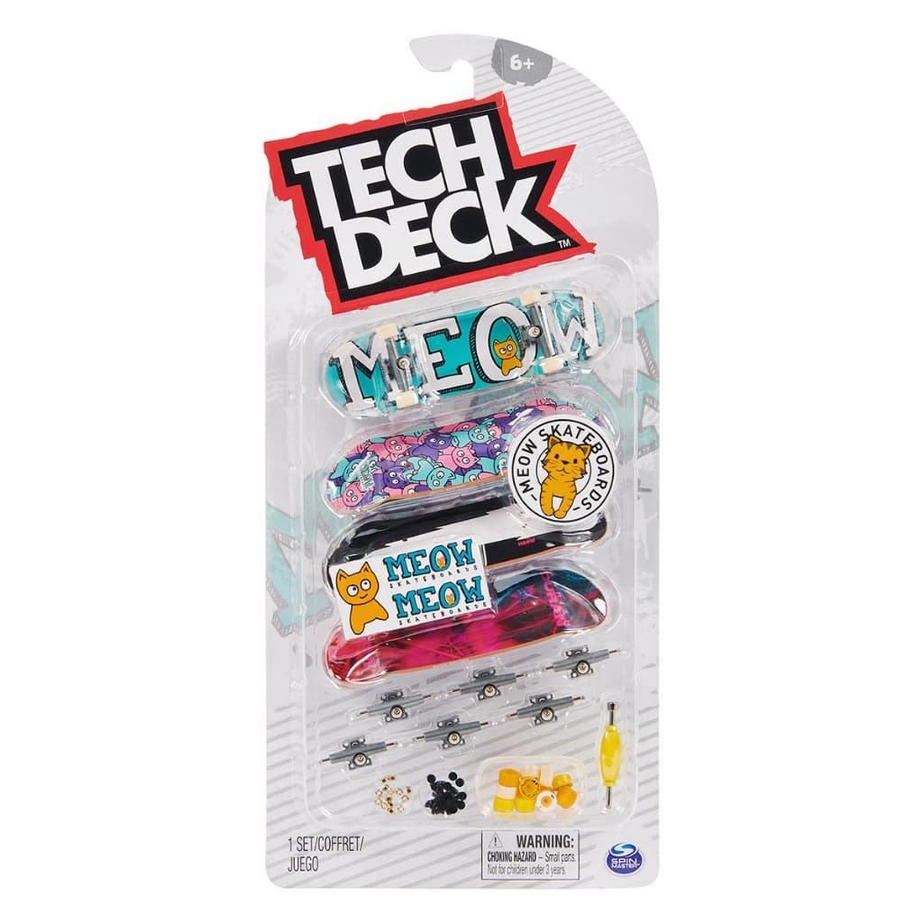 Kit 4 Finger Skate Tech Deck Ultra Sunny com Acessórios Skate de Dedo Profissional para Montagem e Diversão
