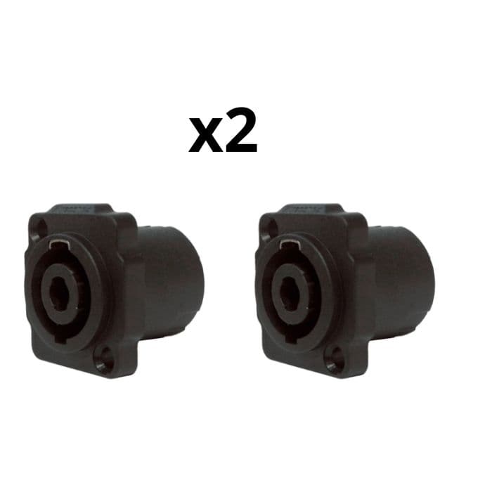Kir 2 Conectores Speakon Fêmea Preto WC1604 Wireconex