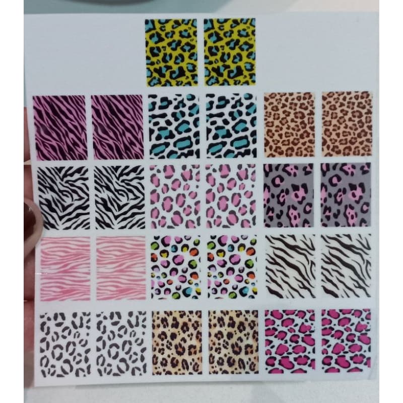 Mini Cartelão De Películas De Unhas Com 26 Unidades No Total | Animal Print Md : 01 | Oncinha |  Adesivo De Unha | Acessório De Unha | Decoração De Unha | Esmaltes | Manicure .