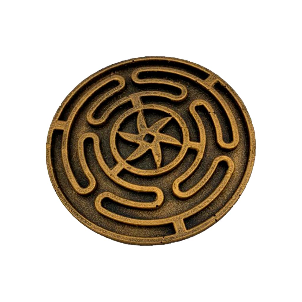Incensário Roda de Hecate 8cm Coleção Simbolos Wiccaa