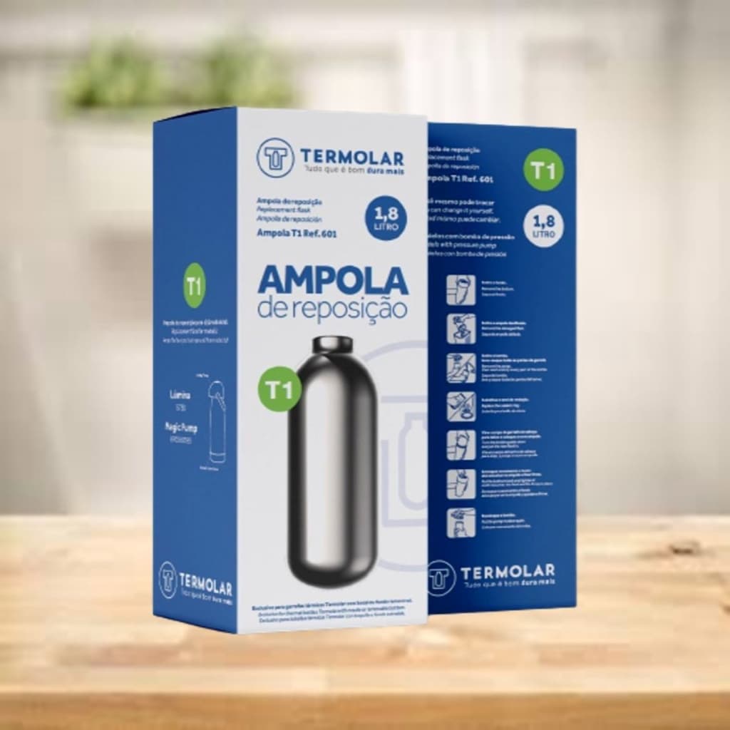 Ampola de 1,8 Litro Ou 1,0 Litro Reposição Garrafa Térmica Termolar Magic Pump Lumina