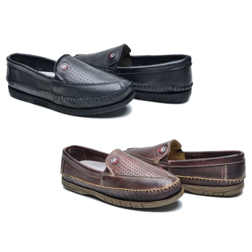 Sapatilha masculina couro legitimo kit 2 pares promoção
