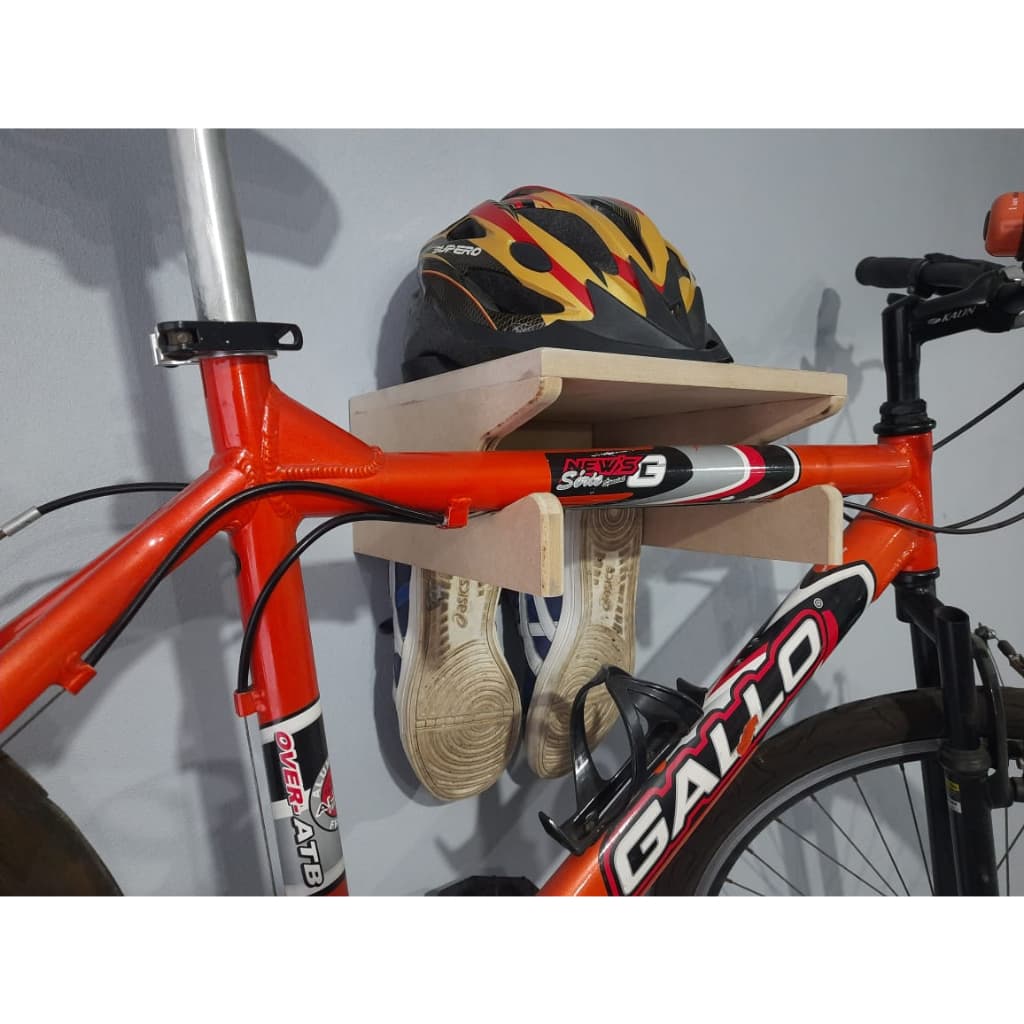Suporte para Bike tênis e capacete feito em mdf cru