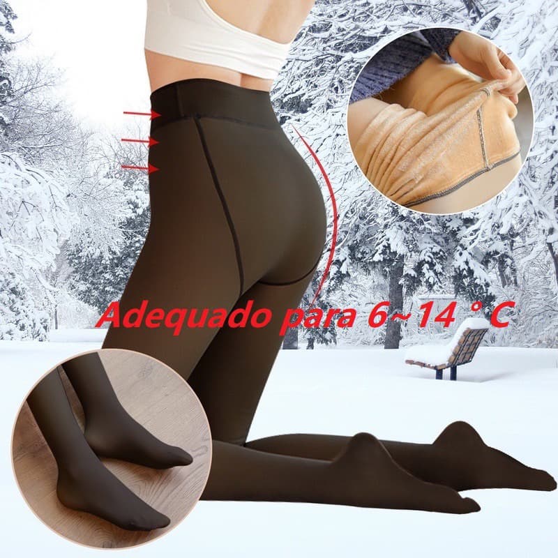 Novo Meia-Calça Translúcida / Grosso / Térmica de Lã / Legging / Grossa Quente Inverno Feminina (M/G)