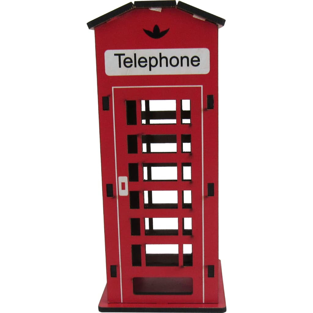 Cabine Telefônica Decorativa Pequena em MDF 15x6,5x6,5 cm - Decoração Criativa e Charmosa