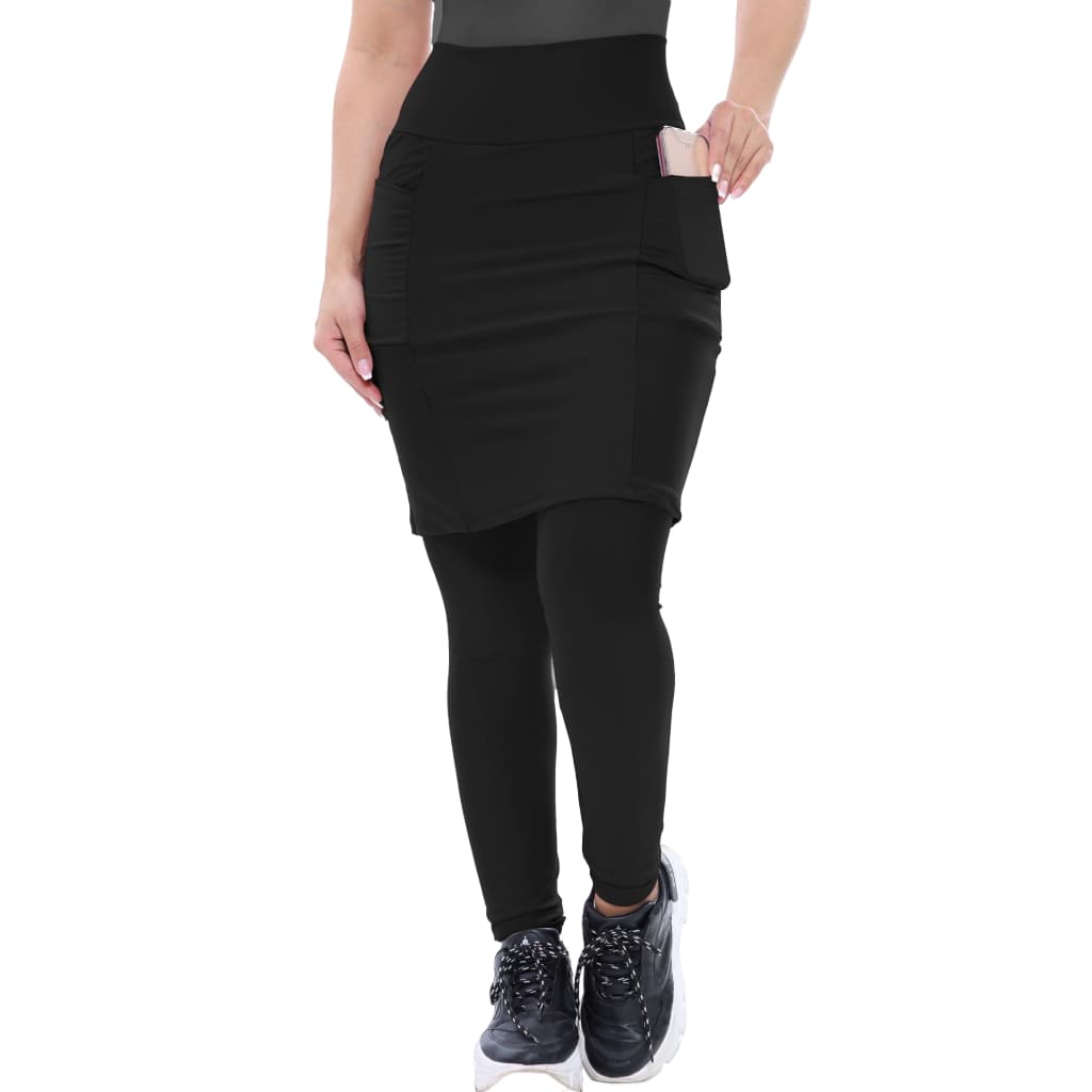 Calça Saia Fitness Moda Evangélica C/ Bolso Cristã Cós Alto