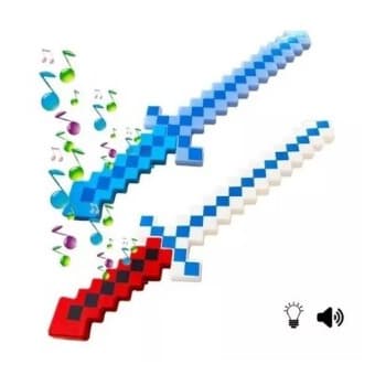 Espada de binquedo Infantil similar Minecraft com luz e som