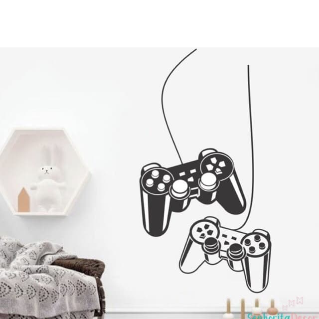 Adesivo De Parede Gamer Controle Playstation Decoracao Quarto Infantil Juvenil Sala Gamer