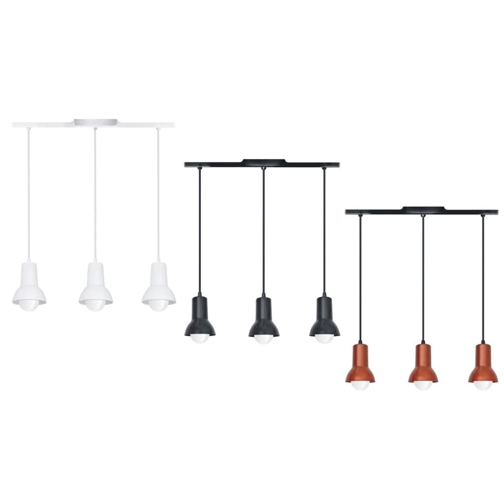 LUMINARIA PENDENTE PREMIUM TRILHO 3 LAMPADAS GAZPLAST  TETO INTERNA SALA COZINHA AREA GOURMET BIVOLT