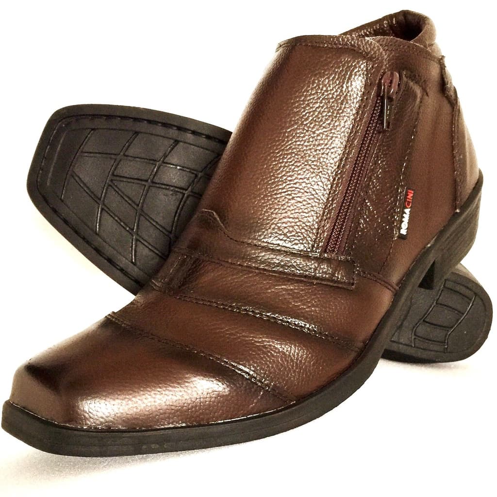 Bota Cano Curto Masculina Bota Masculinas De Couro Com Carteira Slim