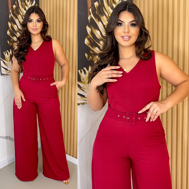 Macacão Feminino Longo Pantalona Social Chic Confortável Elegante Para Festas Formaturas
