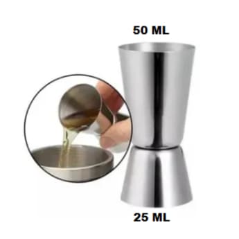 Dosador de Whisky Duplo 25/50 mL Inox Yazi