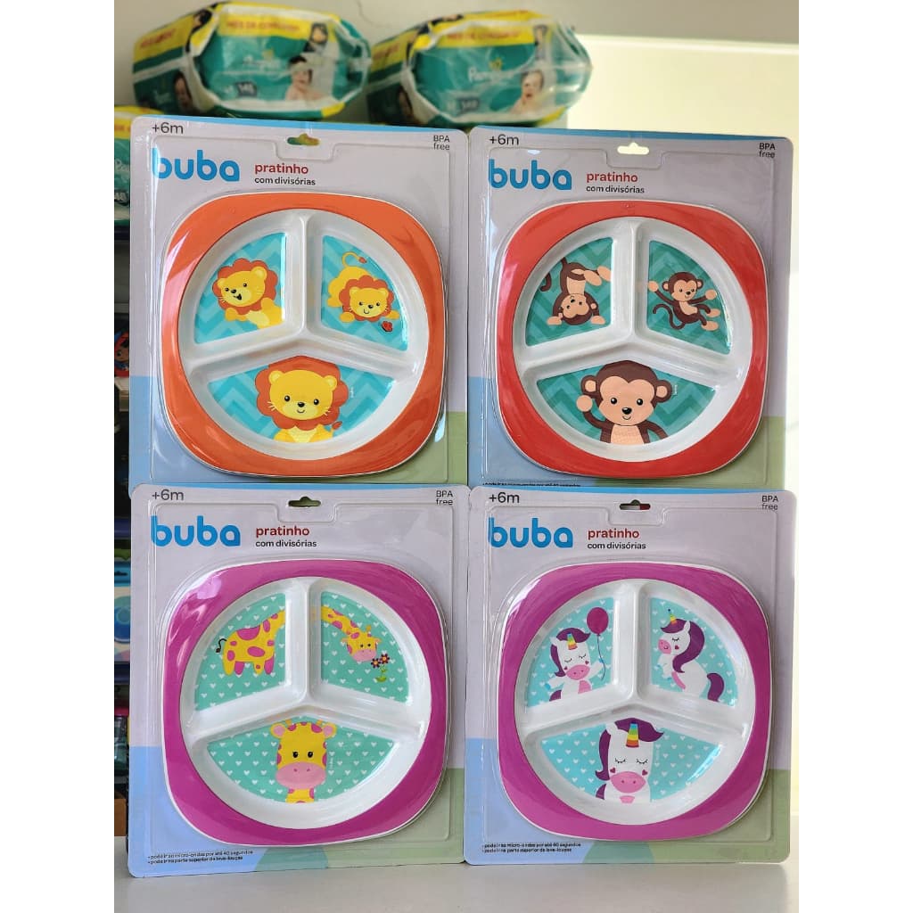 Prato com divisórias Animais Buba