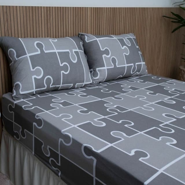 Jogo de Cama Casal Queen 03 Peças Estampado