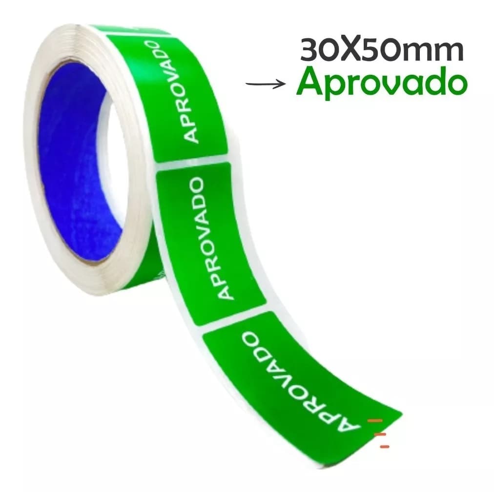500 Etiquetas 30X50mm Identificação Controle de Estoque - Aprovado - Em Análise - Reprovado