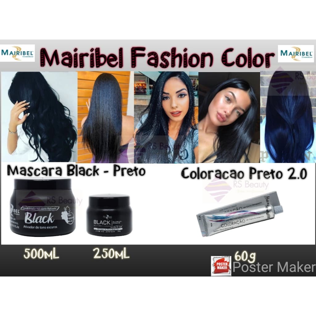 Mairibel Condicionador Máscara Matizadora BLACK - Preto