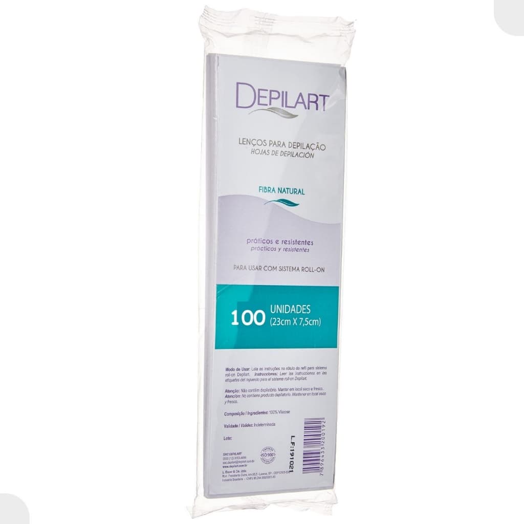 Lenços Folhas resistentes Papel Para Depilação 100 Folhas Depilart