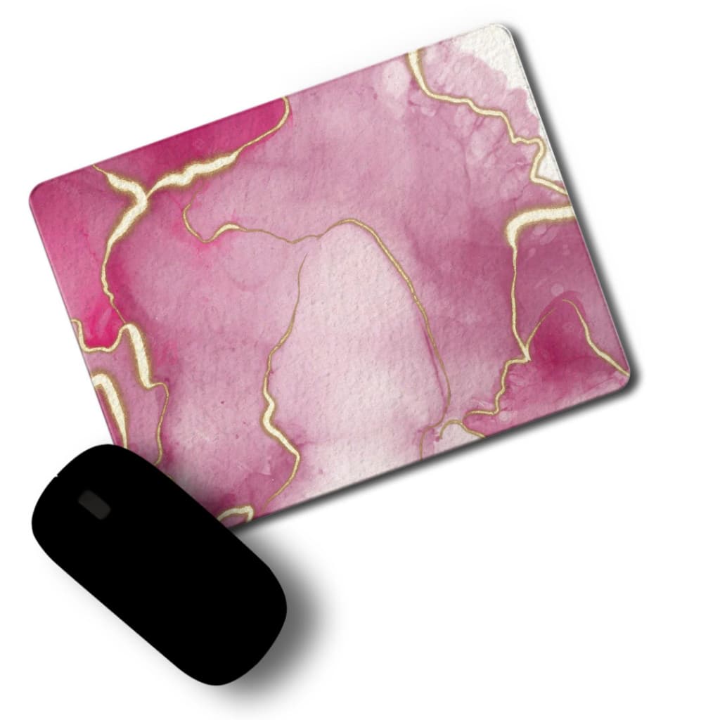 Mouse Pad Rosa Estilo Mármore 23x18 cm