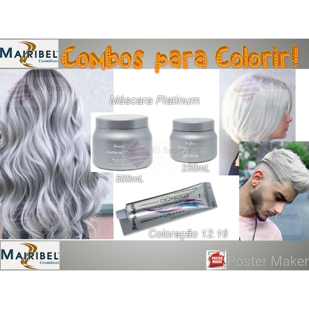 Mairibel Condicionador Máscara Matizadora PLATINUM 500mL/250mL