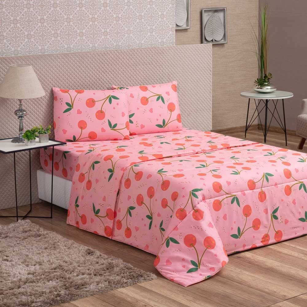 Jg Casal Queen 3 Pçs Estampado 100% Poliéster