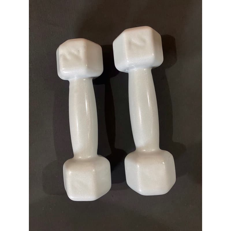 Par de halteres sextavado emborrachado 2kg cinza