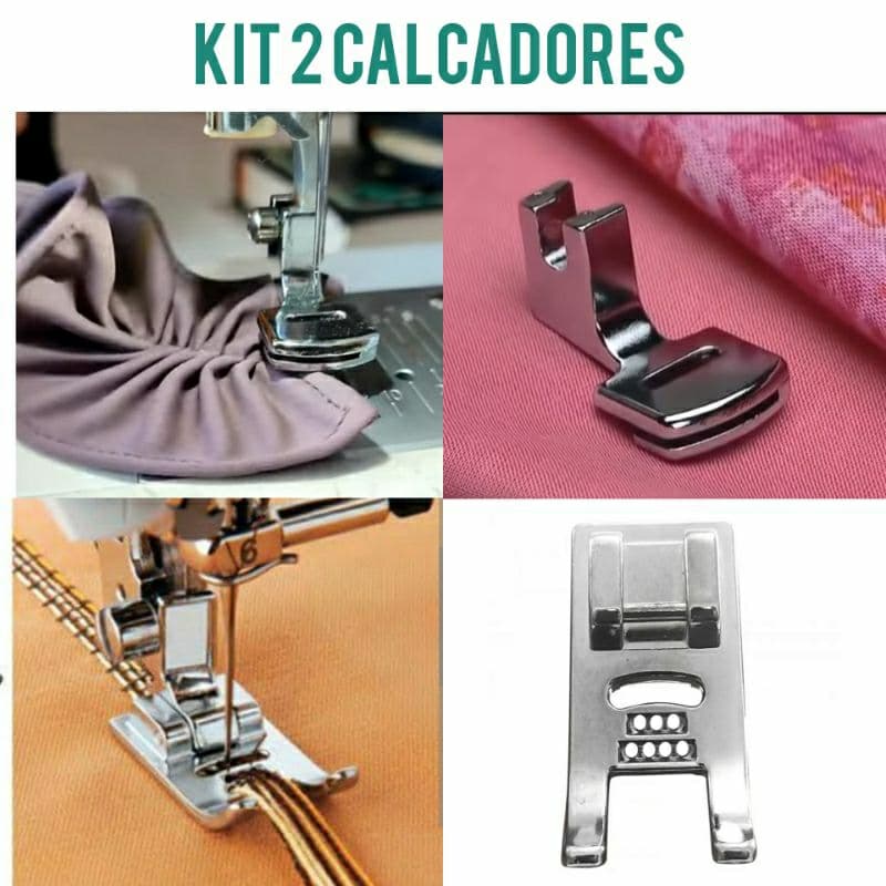Kit  2 Calcador De -franzir E Cordões - Para Maquina Domestica (c2+c47)