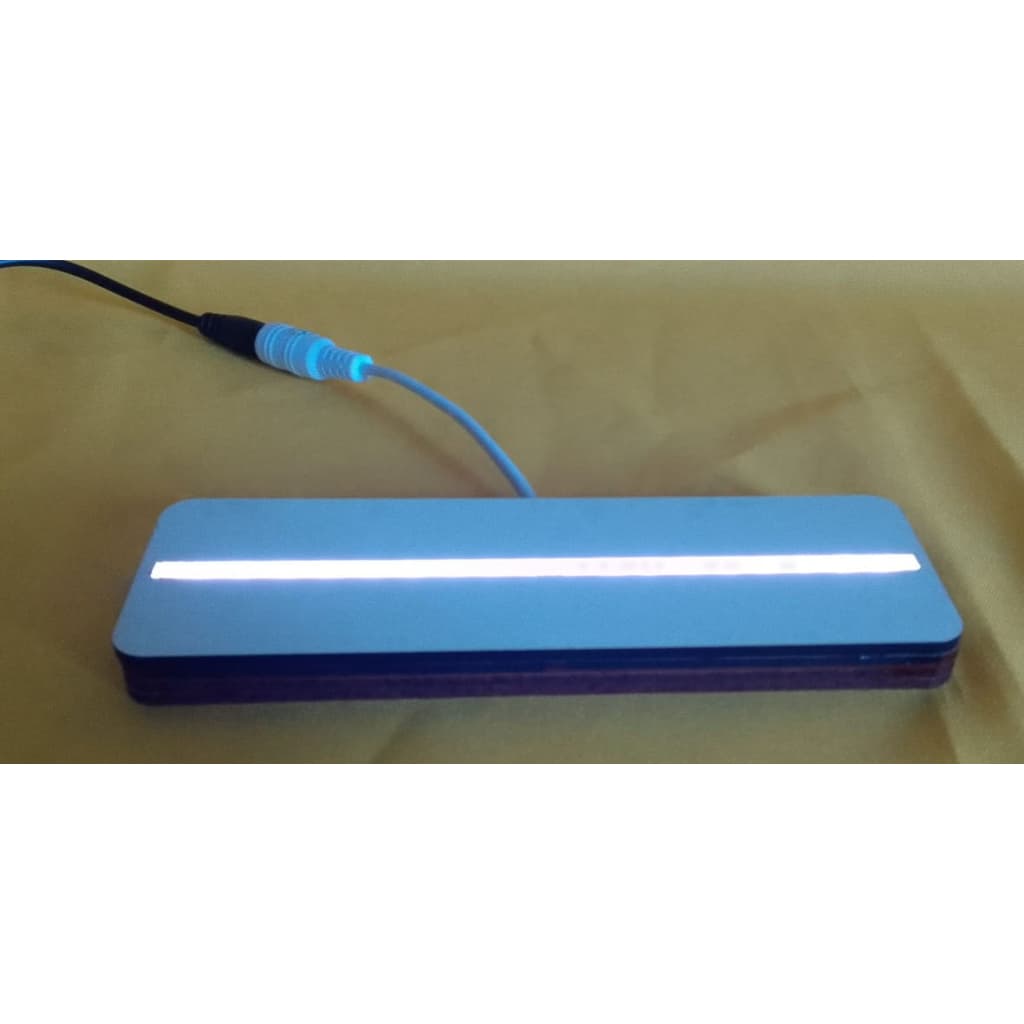 Base em MDF com LED para Luminária de Acrílico 15cm + Fonte inclusa 12V