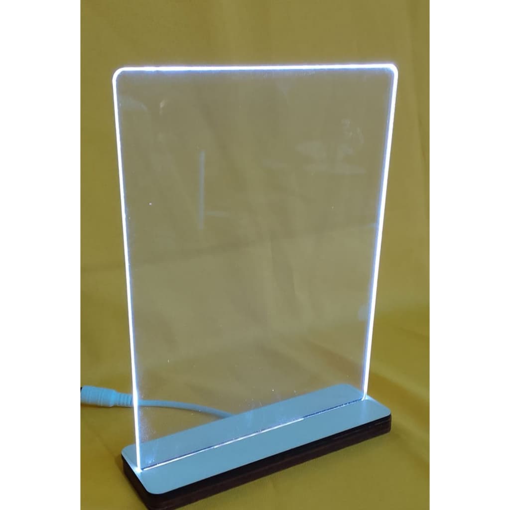 Placa de Acrílico 15x20cm - Base de LED em MDF  Luminária - Com fonte - Comemoração, Decoração, Sublimação.