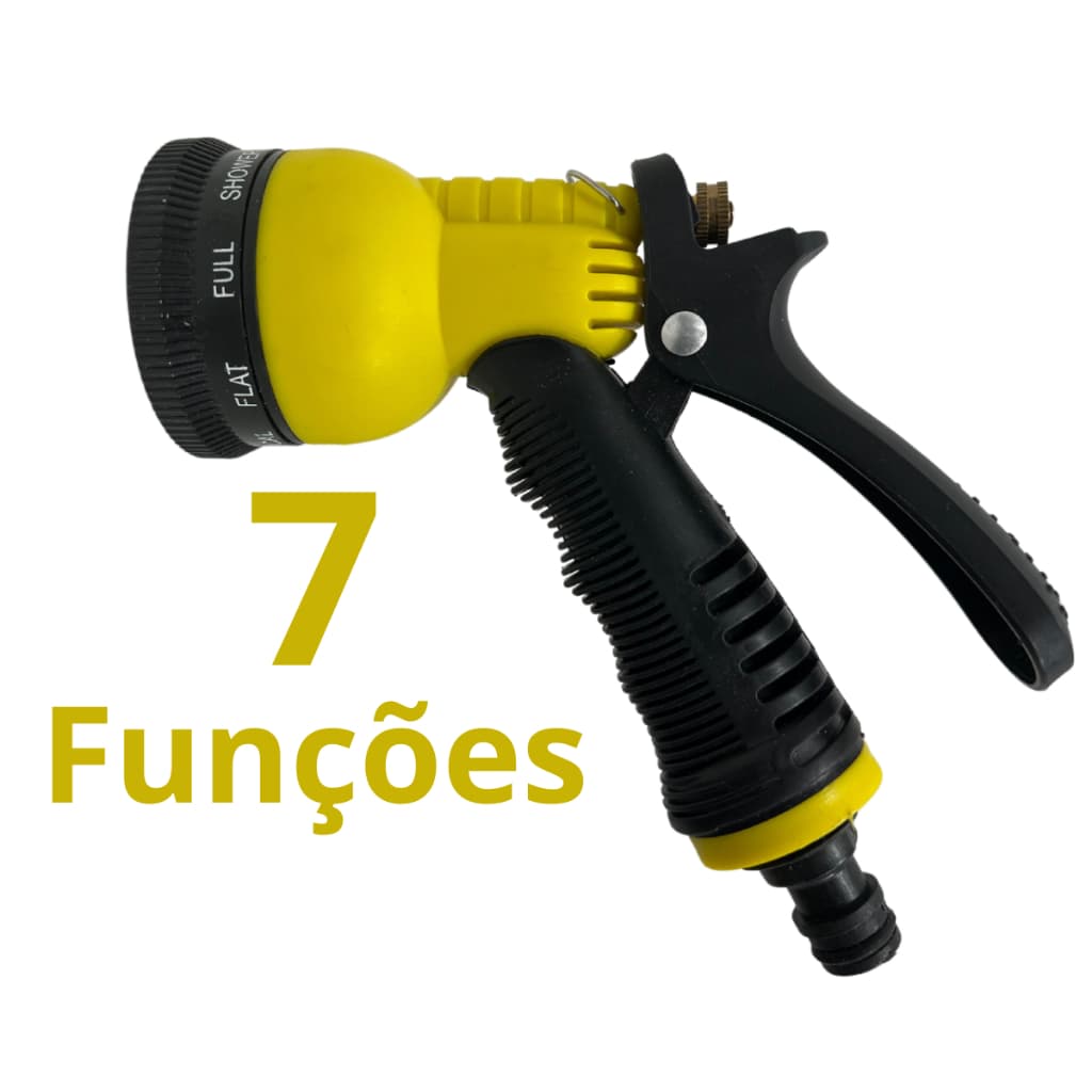 Esguicho Mangueira Jardim 7 Funções Pistola Extra Forte com Trava