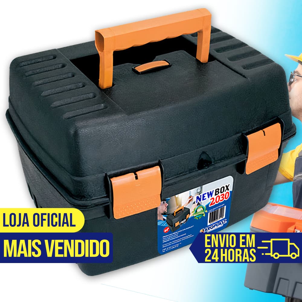 Maleta Caixa de Ferramentas Plástica Newbox 2030 Cabe Makita Esmerilhadeira Ferramenta Organizadora - Arqplast PRONTA ENTREGA