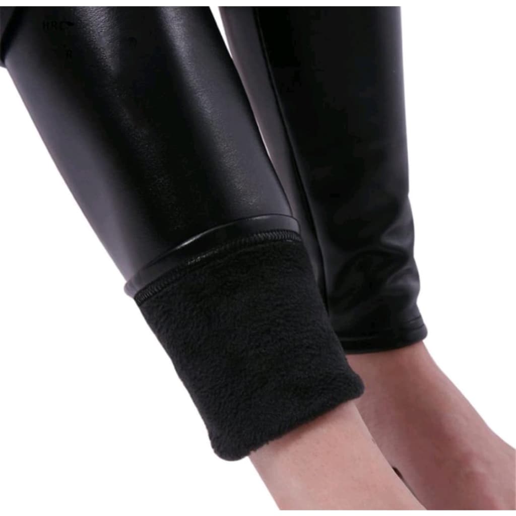 Calça Legging Em Cirre Flanelada Grossa Forrada Peluciada Cintura Alta