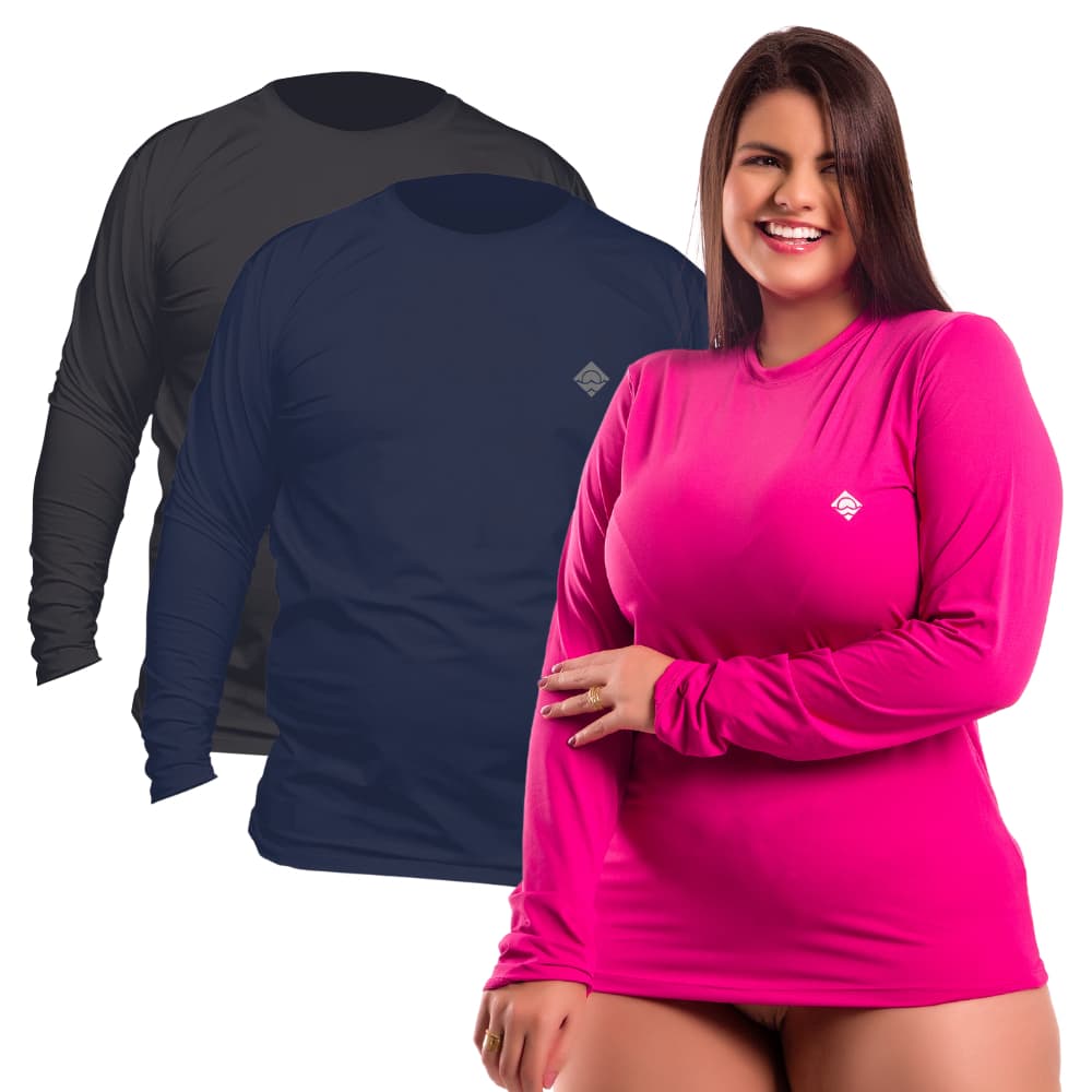 Camiseta Térmica Plus Size UV50+ Proteção Termica Segunda Pele Unissex Protecao Solar Dry Fit Poliéster