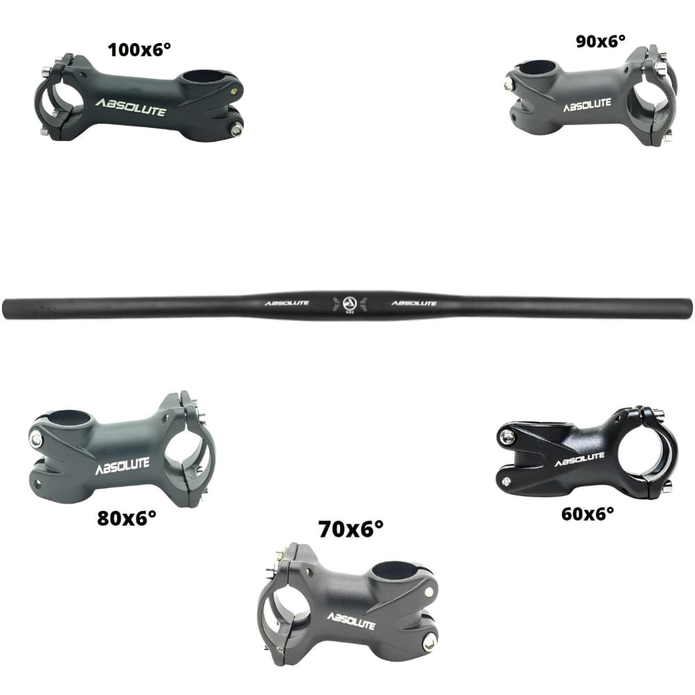 Kit Guidão Absolute 31.8 X 720mm Reto Com Mesa 60/100mm 6º
